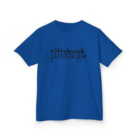 Pittsburgh Typewriter Kids Graphic T-Shirt Kids Apparel - YinzerShop