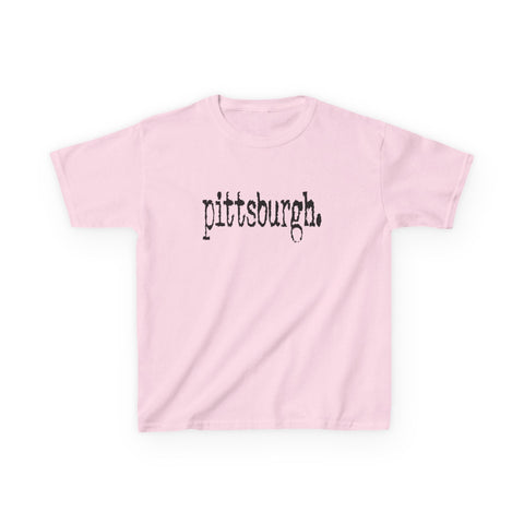 Pittsburgh Typewriter Kids Graphic T-Shirt Kids Apparel - YinzerShop