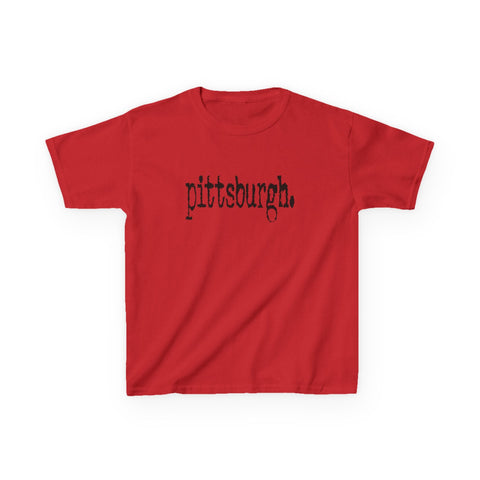 Pittsburgh Typewriter Kids Graphic T-Shirt Kids Apparel - YinzerShop
