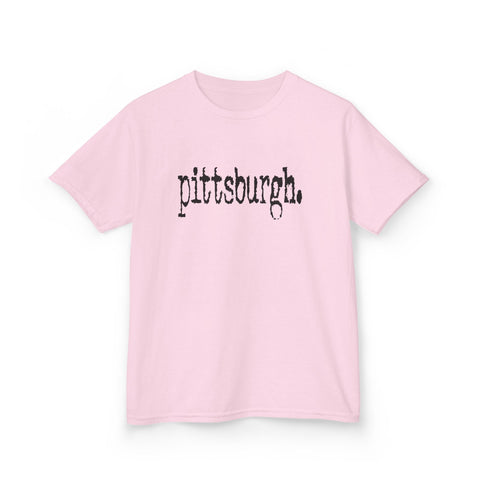Pittsburgh Typewriter Kids Graphic T-Shirt Kids Apparel - YinzerShop