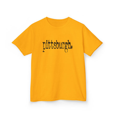 Pittsburgh Typewriter Kids Graphic T-Shirt Kids Apparel - YinzerShop