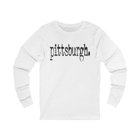 Pittsburgh Typewriter Long Sleeve Tee Long Sleeve Shirt - YinzerShop