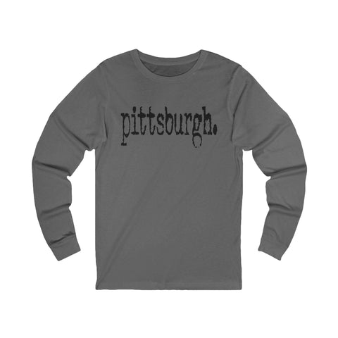 Pittsburgh Typewriter Long Sleeve Tee Long Sleeve Shirt - YinzerShop