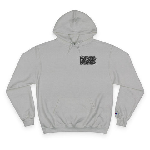 Pittsburgh Typewriter - Print on back - Champion Hoodie Hoodie - YinzerShop