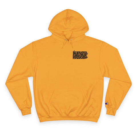 Pittsburgh Typewriter - Print on back - Champion Hoodie Hoodie - YinzerShop