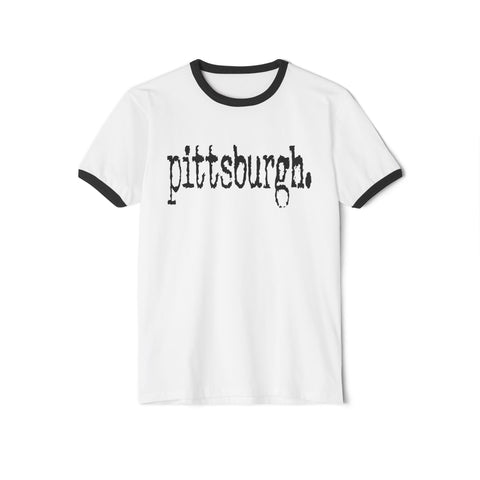 Pittsburgh Typewriter Unisex Cotton Ringer T-Shirt T-Shirt - YinzerShop