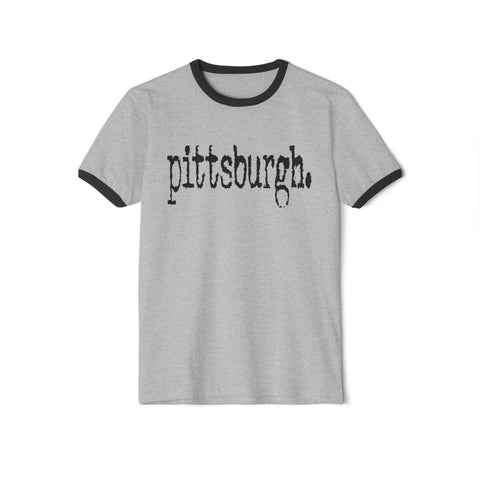 Pittsburgh Typewriter Unisex Cotton Ringer T-Shirt T-Shirt - YinzerShop
