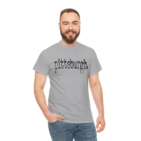 Pittsburgh Typewriter Unisex Heavy Cotton Tee T-Shirt - YinzerShop