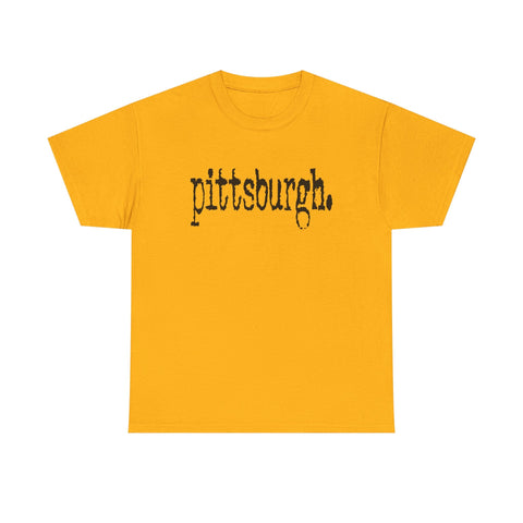 Pittsburgh Typewriter Unisex Heavy Cotton Tee T-Shirt - YinzerShop