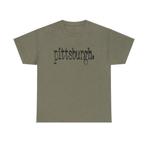 Pittsburgh Typewriter Unisex Heavy Cotton Tee T-Shirt - YinzerShop
