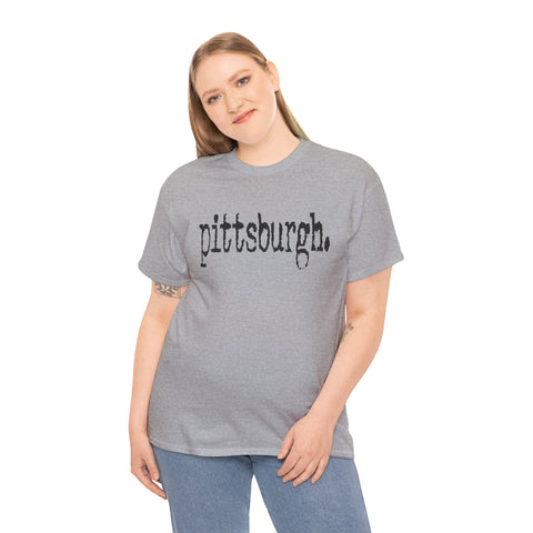 Pittsburgh Typewriter Unisex Heavy Cotton Tee T-Shirt - YinzerShop