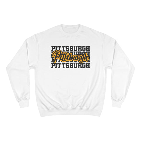 Pittsburgh Typography - Champion Sweatshirt Sweatshirt - YinzerShop