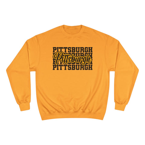 Pittsburgh Typography - Champion Sweatshirt Sweatshirt - YinzerShop