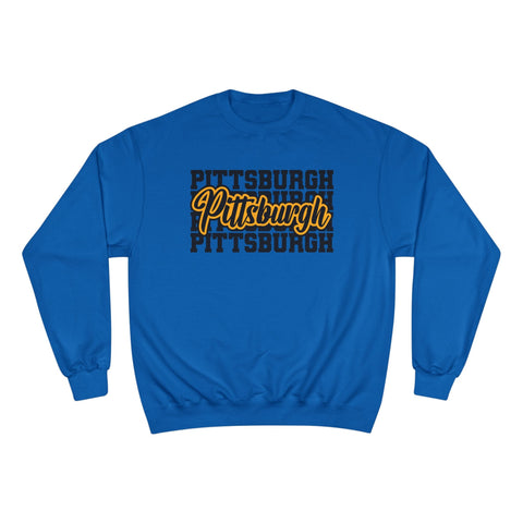 Pittsburgh Typography - Champion Sweatshirt Sweatshirt - YinzerShop