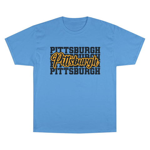 Pittsburgh Typography - Champion T-Shirt T-Shirt - YinzerShop