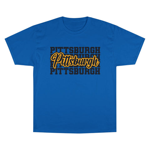 Pittsburgh Typography - Champion T-Shirt T-Shirt - YinzerShop