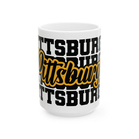 Pittsburgh Typography - Coffee Mugs (11oz, 15oz) Mug - YinzerShop