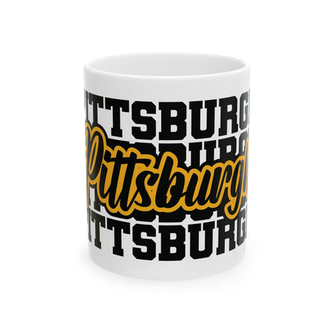 Pittsburgh Typography - Coffee Mugs (11oz, 15oz) Mug - YinzerShop