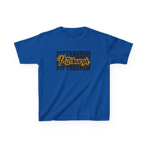 Pittsburgh Typography - Kids Graphic T-Shirt Kids Apparel - YinzerShop
