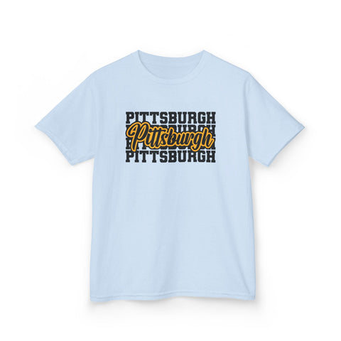 Pittsburgh Typography - Kids Graphic T-Shirt Kids Apparel - YinzerShop