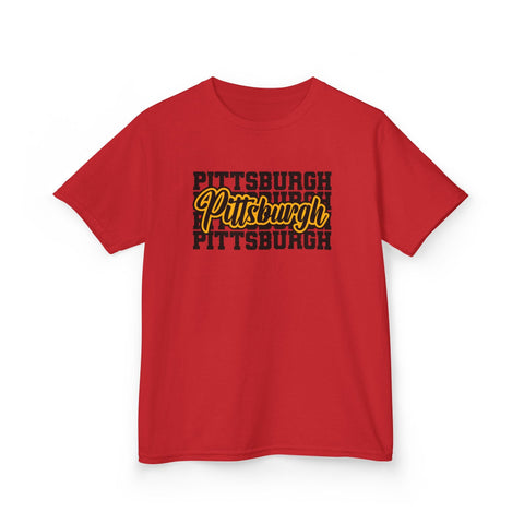 Pittsburgh Typography - Kids Graphic T-Shirt Kids Apparel - YinzerShop