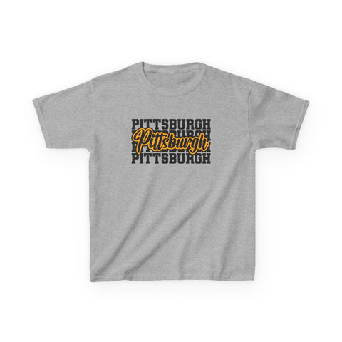 Pittsburgh Typography - Kids Graphic T-Shirt Kids Apparel - YinzerShop