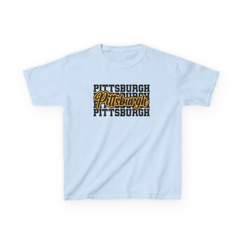 Pittsburgh Typography - Kids Graphic T-Shirt Kids Apparel - YinzerShop