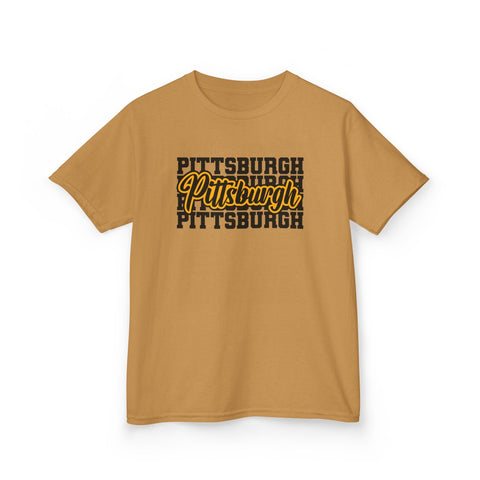 Pittsburgh Typography - Kids Graphic T-Shirt Kids Apparel - YinzerShop
