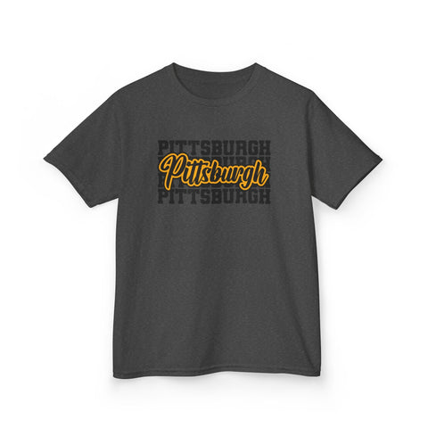 Pittsburgh Typography - Kids Graphic T-Shirt Kids Apparel - YinzerShop