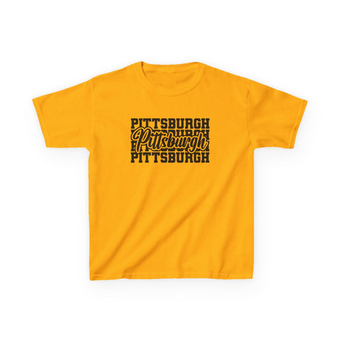 Pittsburgh Typography - Kids Graphic T-Shirt Kids Apparel - YinzerShop