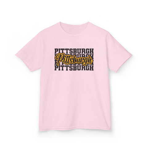 Pittsburgh Typography - Kids Graphic T-Shirt Kids Apparel - YinzerShop