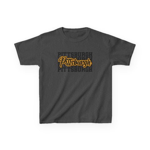 Pittsburgh Typography - Kids Graphic T-Shirt Kids Apparel - YinzerShop