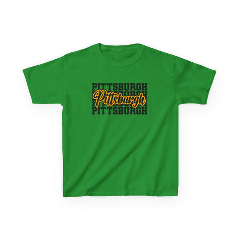 Pittsburgh Typography - Kids Graphic T-Shirt Kids Apparel - YinzerShop