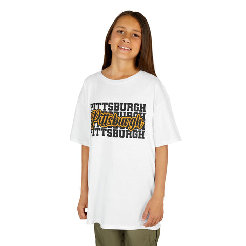 Pittsburgh Typography - Kids Graphic T-Shirt Kids Apparel - YinzerShop