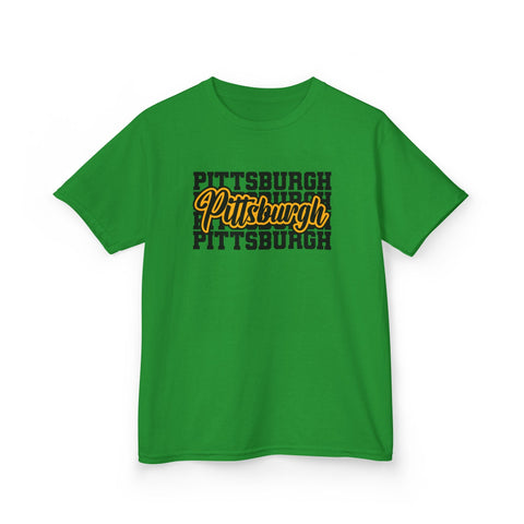 Pittsburgh Typography - Kids Graphic T-Shirt Kids Apparel - YinzerShop