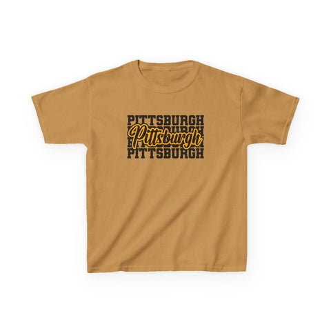 Pittsburgh Typography - Kids Graphic T-Shirt Kids Apparel - YinzerShop