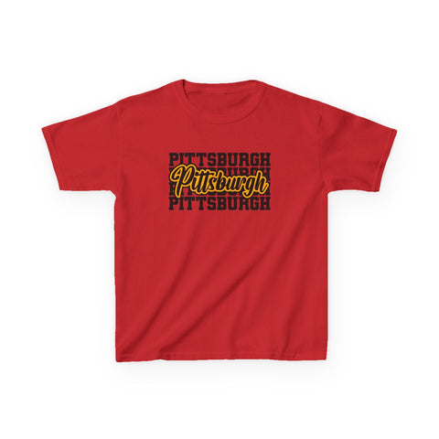 Pittsburgh Typography - Kids Graphic T-Shirt Kids Apparel - YinzerShop