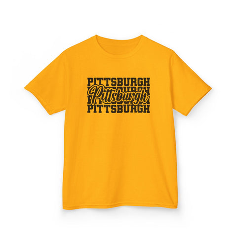Pittsburgh Typography - Kids Graphic T-Shirt Kids Apparel - YinzerShop