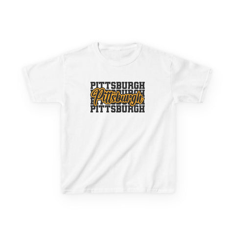 Pittsburgh Typography - Kids Graphic T-Shirt Kids Apparel - YinzerShop