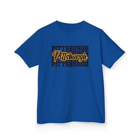 Pittsburgh Typography - Kids Graphic T-Shirt Kids Apparel - YinzerShop