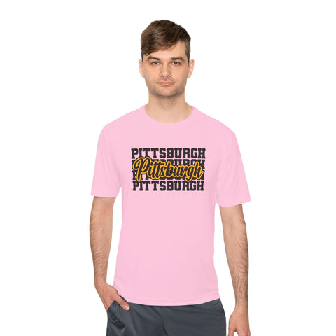 Pittsburgh Typography - Sport-Tek Unisex Moisture Wicking Tee T-Shirt - YinzerShop