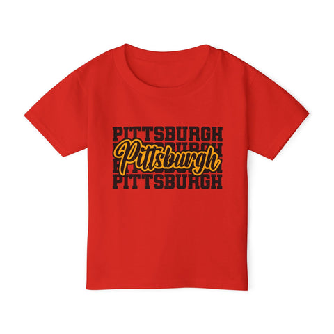 Pittsburgh Typography - Toddler T-Shirt Kids Apparel - YinzerShop