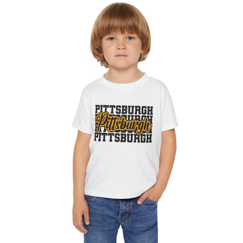 Pittsburgh Typography - Toddler T-Shirt Kids Apparel - YinzerShop