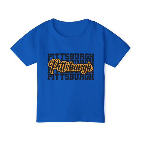 Pittsburgh Typography - Toddler T-Shirt Kids Apparel - YinzerShop