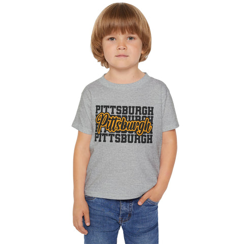 Pittsburgh Typography - Toddler T-Shirt Kids Apparel - YinzerShop