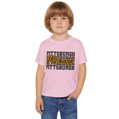 Pittsburgh Typography - Toddler T-Shirt Kids Apparel - YinzerShop