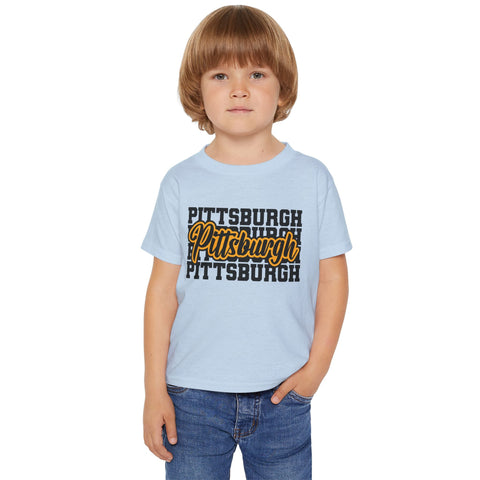 Pittsburgh Typography - Toddler T-Shirt Kids Apparel - YinzerShop