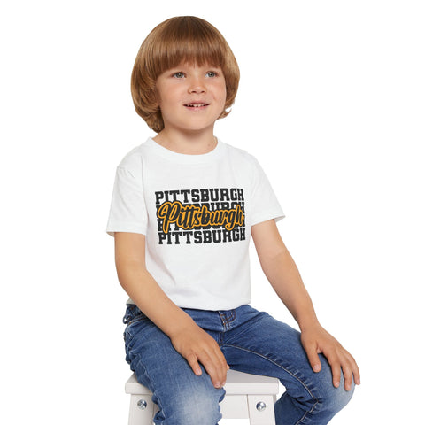 Pittsburgh Typography - Toddler T-Shirt Kids Apparel - YinzerShop