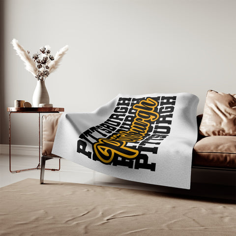 Pittsburgh Typography - TT Style - Sweatshirt Blanket Home Decor - YinzerShop