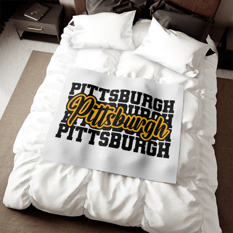 Pittsburgh Typography - TT Style - Sweatshirt Blanket Home Decor - YinzerShop